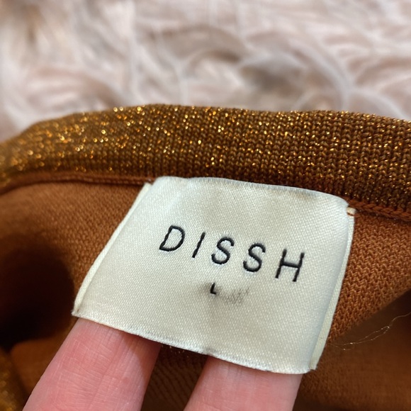 DISSH Nico Bronze Metallic Strapless Midi Dress sz L - Picture 9 of 13